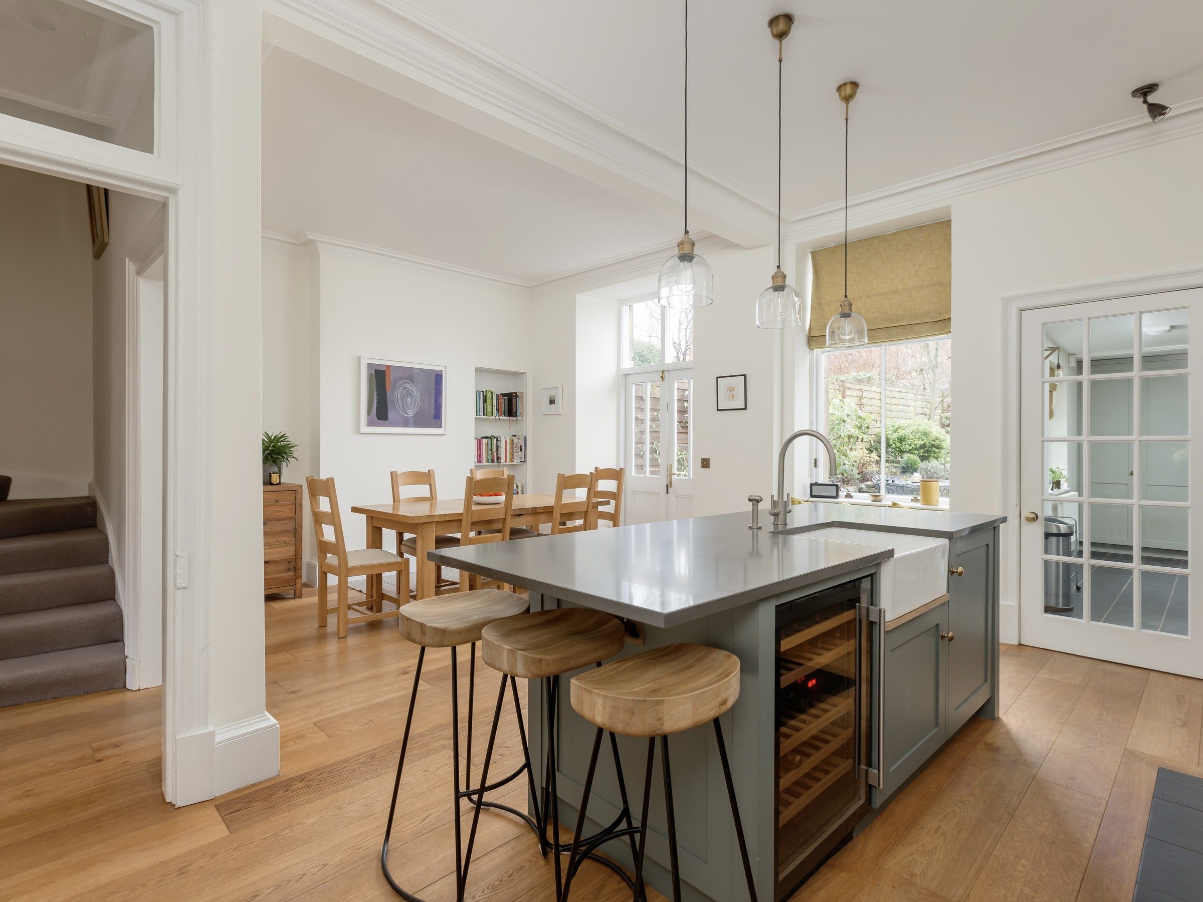 Redecorated period sitting room at Ormidale Terrace, Murrayfield — work by Borthwick Decorators